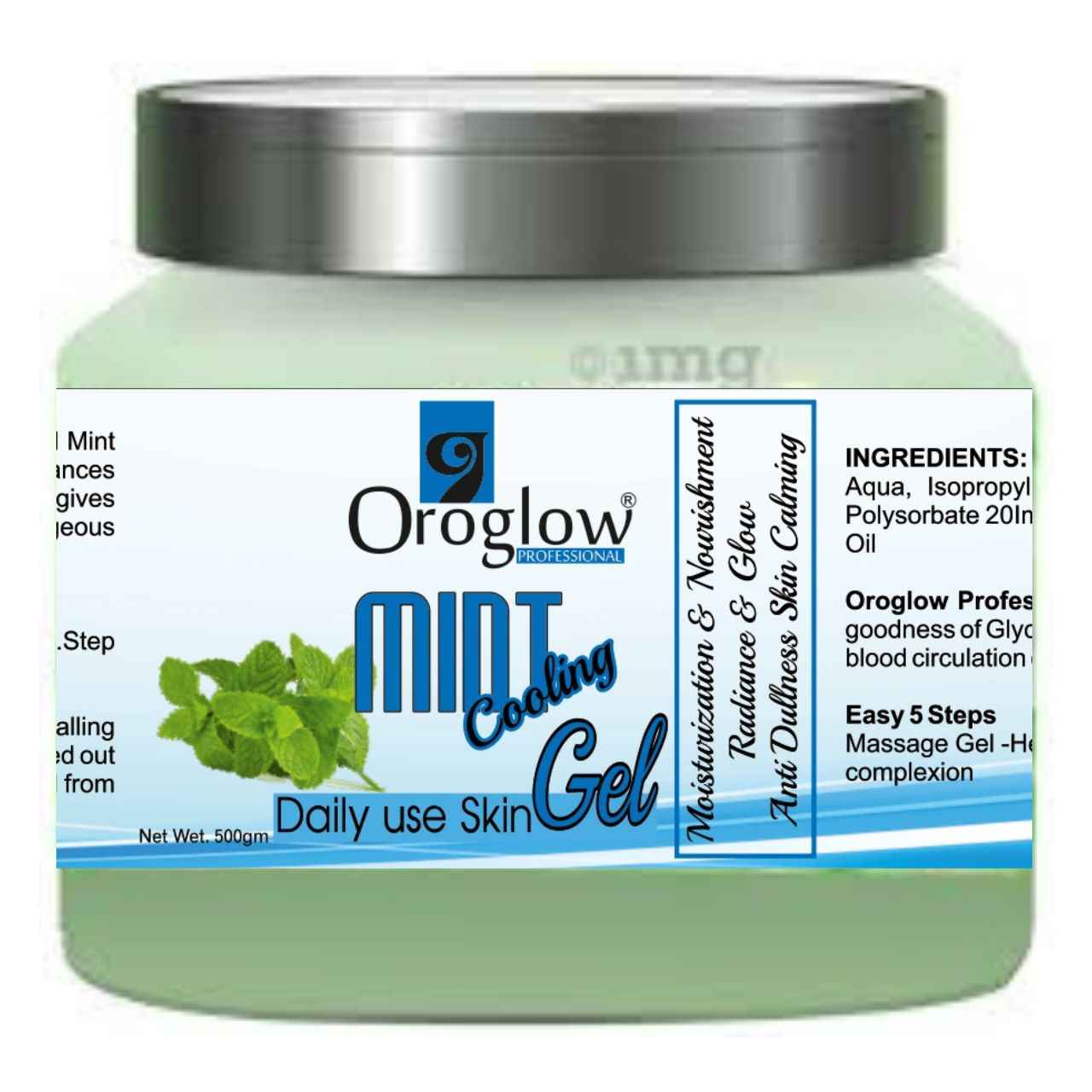 Oroglow Professional Mint Cooling Gel – Daily Use Skin Massage Gel