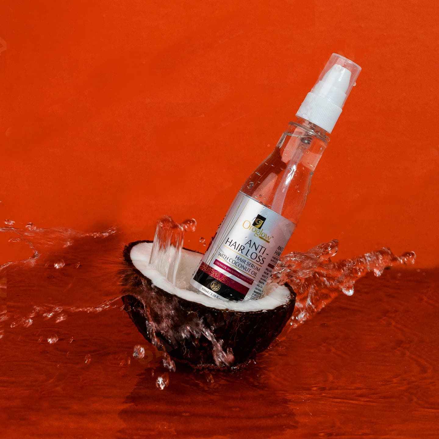 Oroglow Coconut Hair Serum For Silky & Smooth Hair, Tames Frizzy Hair, with coco
