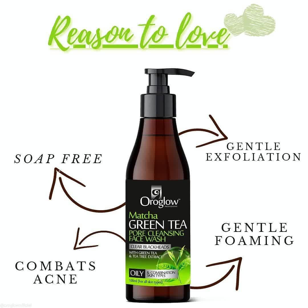 Oroglow Matcha Green Tea with Vitamin C & Hyaluronic Acid Face Wash (150 ml)