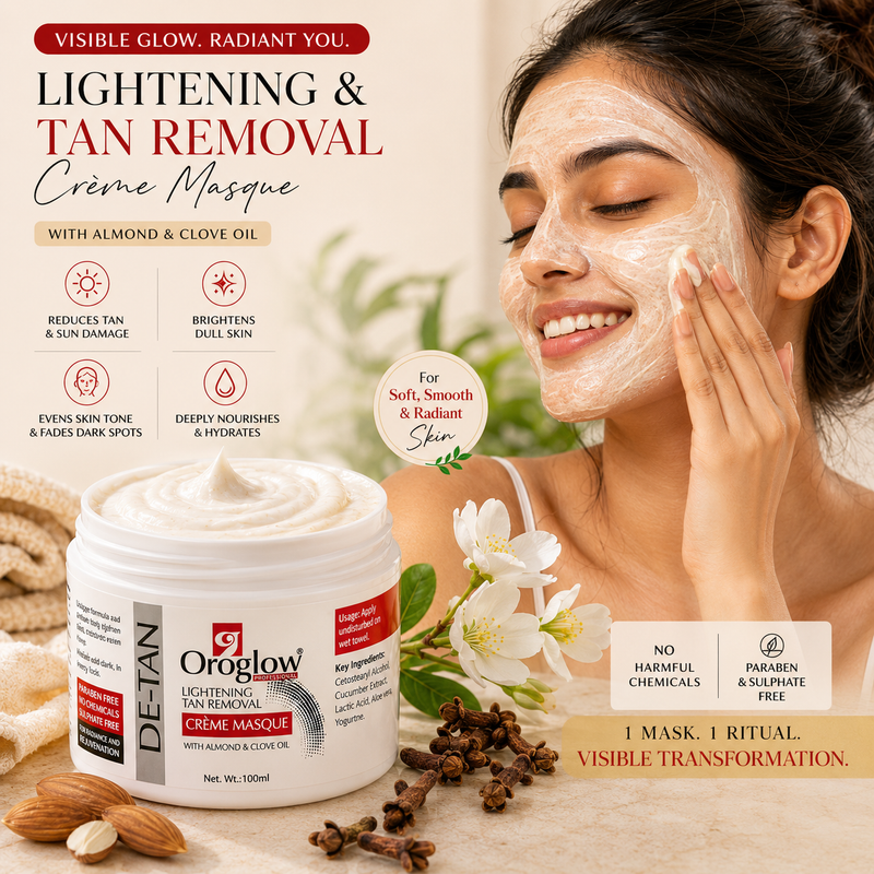 De-Tan Face Mask for Brightening Skin | Oroglow Creme Masque