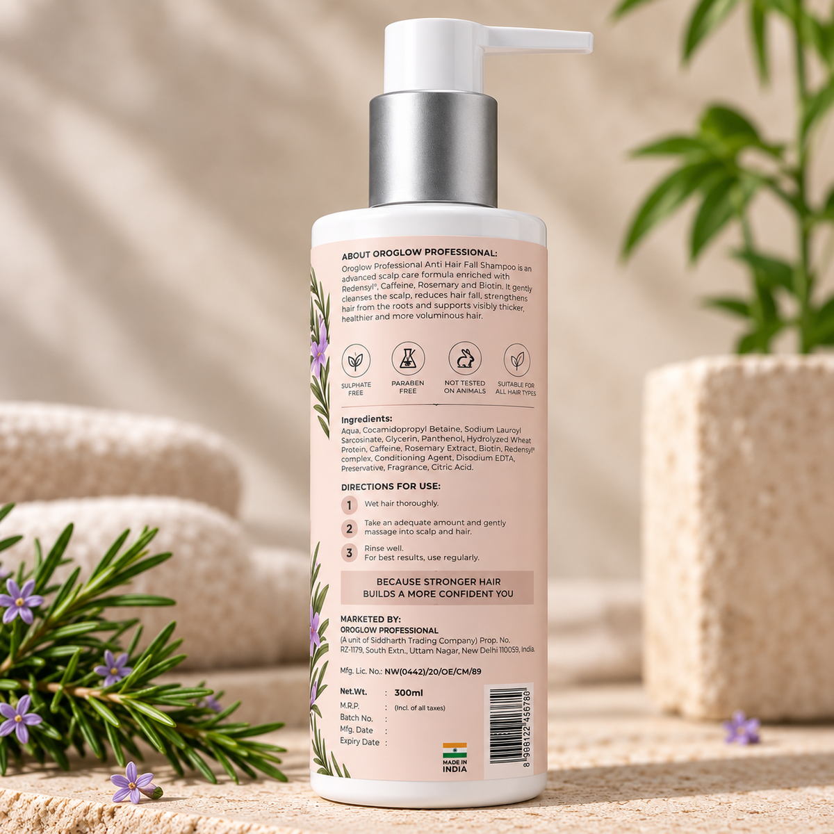 Anti Hair Fall Shampoo with Redensyl & Caffeine | Strengthens Roots & Promotes Fuller-Looking Hair | 300 ml