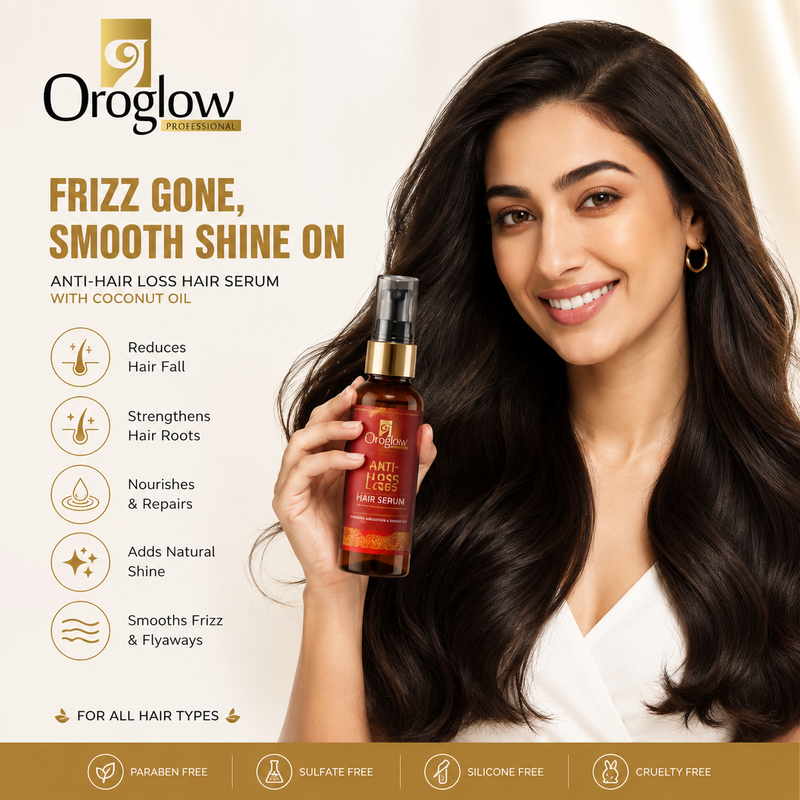 Oroglow Coconut Hair Serum For Silky & Smooth Hair, Tames Frizzy Hair, with coco