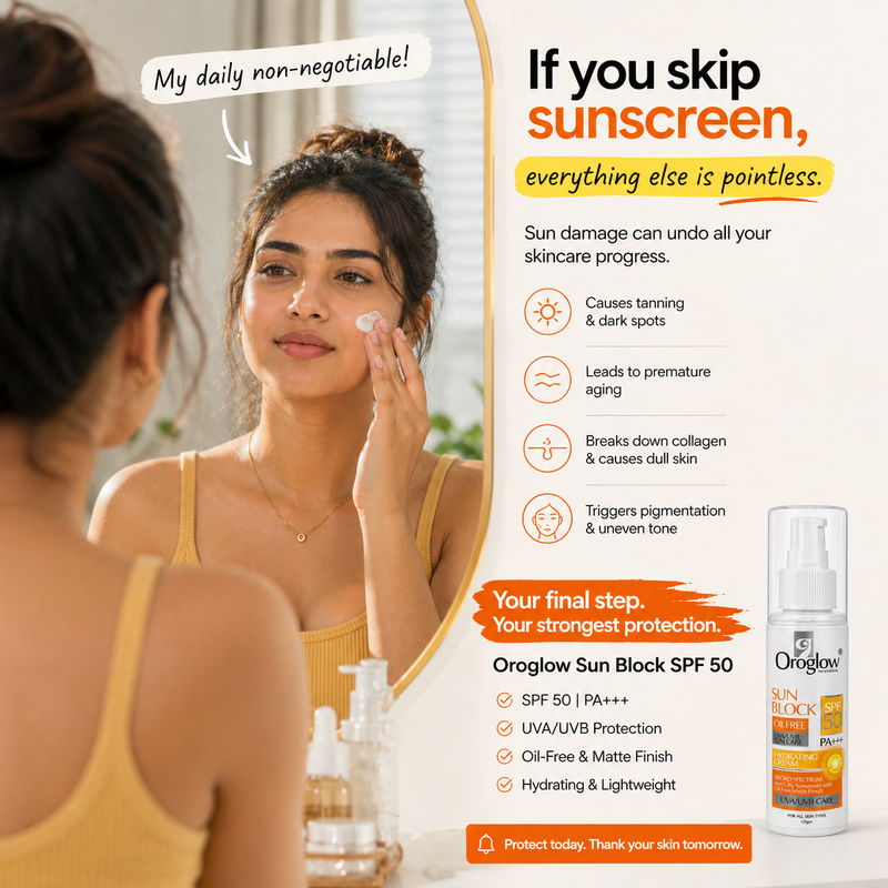 Oroglow SPF 50 Sunscreen Oil-Free | Matte Finish Sunblock (150g)
