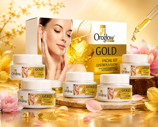 Oroglow Gold Facial Kit – 6 Step Complete Glow Facial | Instant Radia (5 x 62 g)
