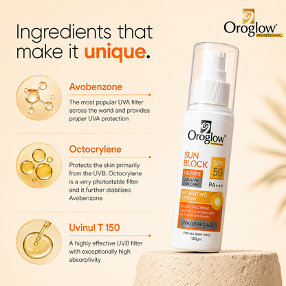 Oroglow SPF 50 Sunscreen Oil-Free | Matte Finish Sunblock (150g)