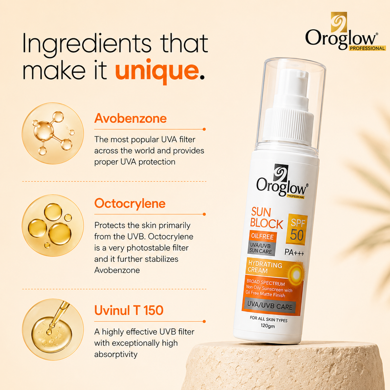 Oroglow SPF 50 Sunscreen Oil-Free | Matte Finish Sunblock (150g)