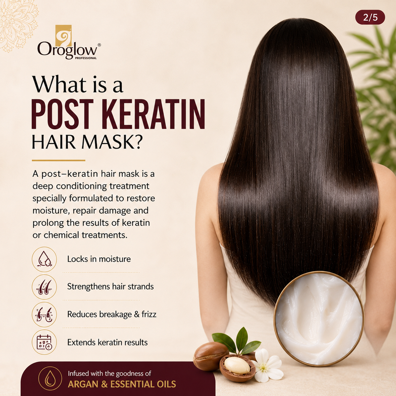 Oroglow Professional Post Keratin Hair Mask | Damage Repair Hair Mask with Argan Oil, Keratin & Essential Oils | Deep Nourishing Hair Spa Cream for Dry, Frizzy & Chemically Treated Hair | 250g