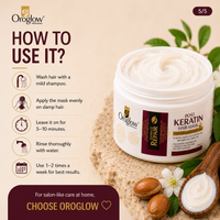 Oroglow Professional Post Keratin Hair Mask | Damage Repair Hair Mask with Argan Oil, Keratin & Essential Oils | Deep Nourishing Hair Spa Cream for Dry, Frizzy & Chemically Treated Hair | 250g