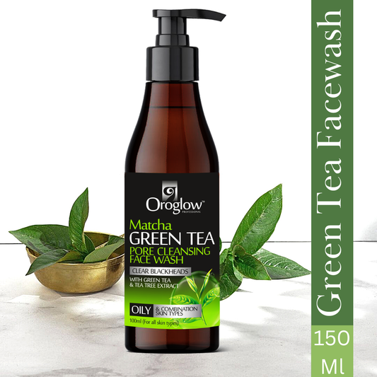 Oroglow Matcha Green Tea with Vitamin C & Hyaluronic Acid Face Wash (150 ml)