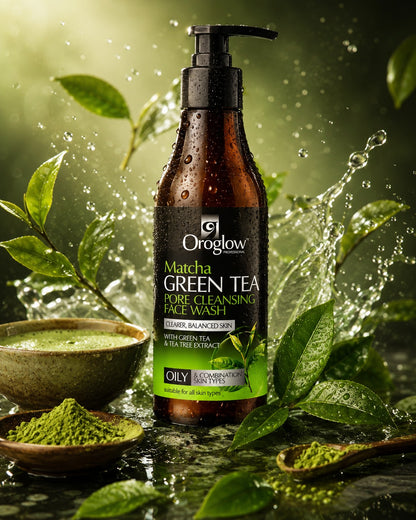 Oroglow Matcha Green Tea with Vitamin C & Hyaluronic Acid Face Wash (150 ml)