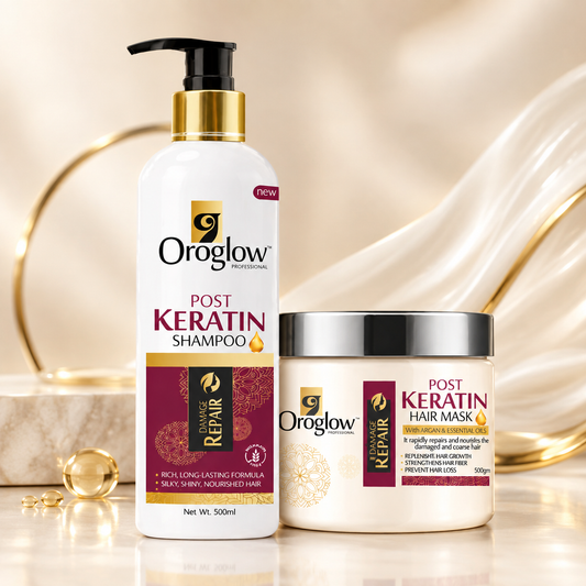 Oroglow Post Keratin Treatment Shampoo & Mask | Restores Keratin |