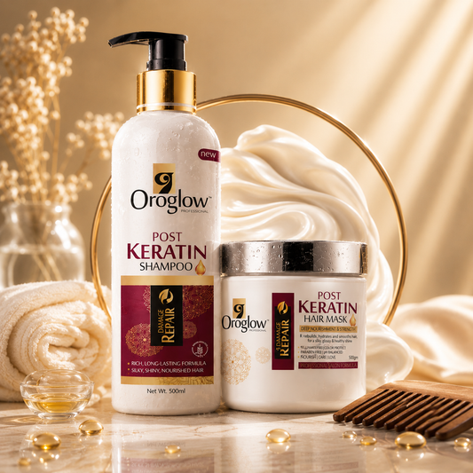 Oroglow Post Keratin Treatment Shampoo & Mask | Restores Keratin |