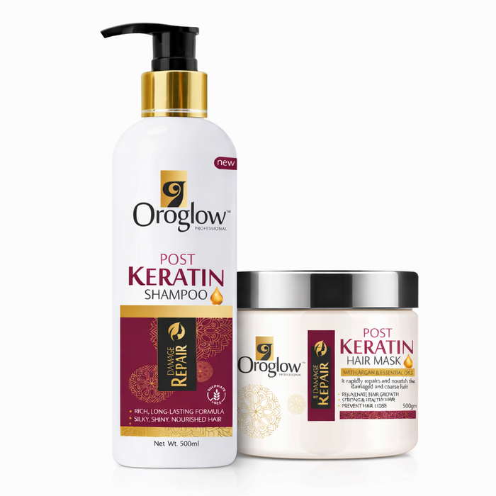 Oroglow Post Keratin Treatment Shampoo & Mask | Restores Keratin |