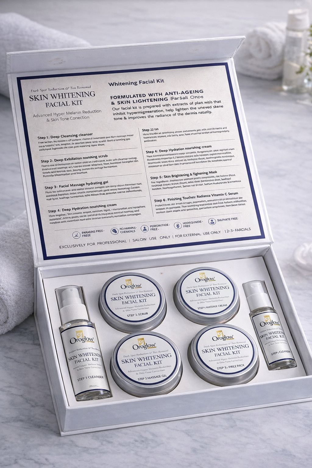 Oroglow Advanced Organics Skin Whitening Facial Kit – Dark Spot Reduction & Tan - Oroglow professional