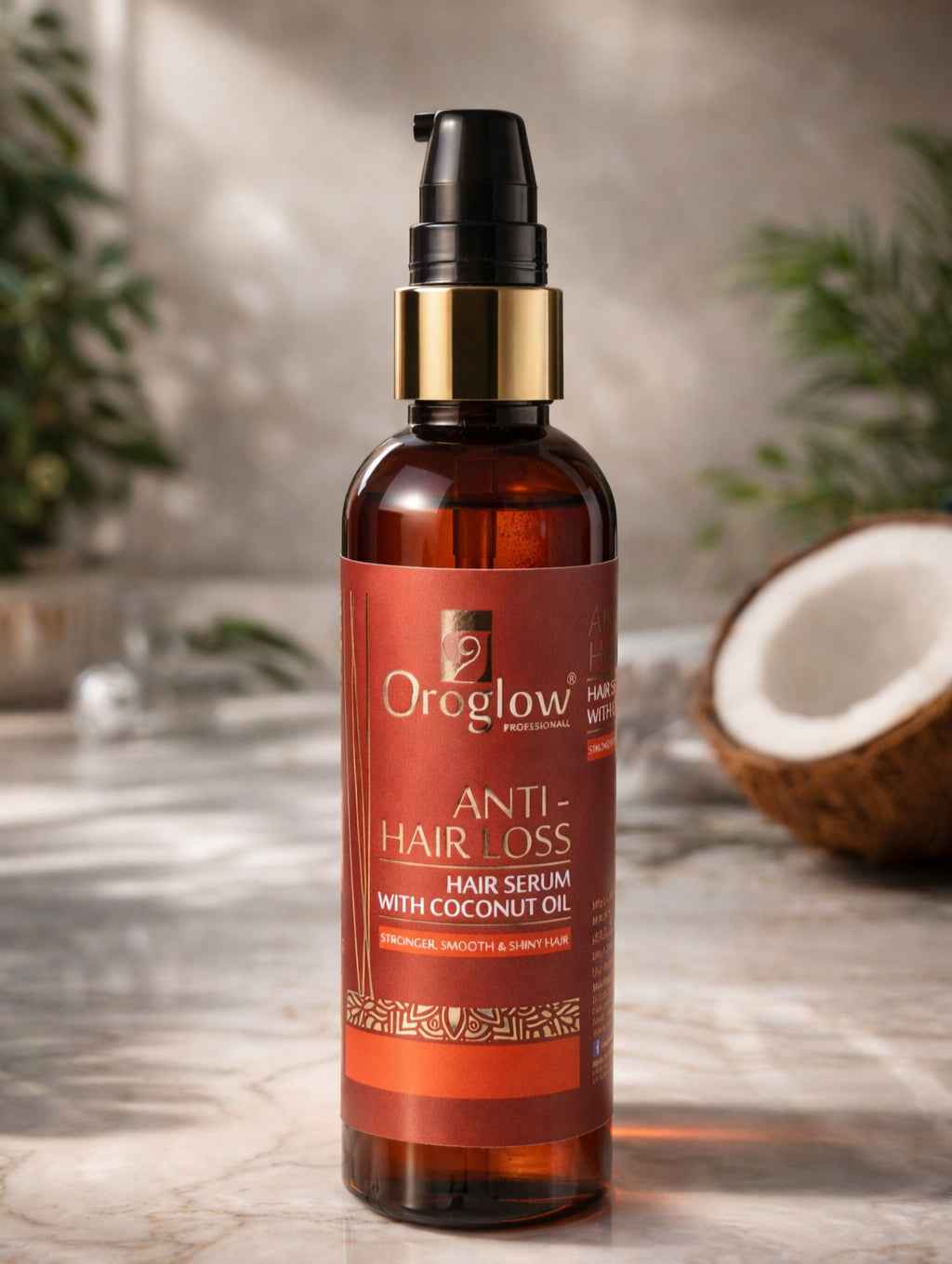 Oroglow Coconut Hair Serum For Silky & Smooth Hair, Tames Frizzy Hair, with coco