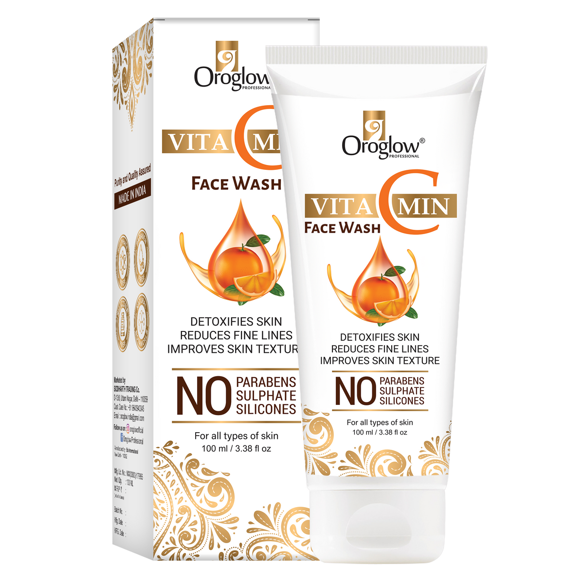 Oroglow Vitamin C Skin Brightening Face Wash (100 ml)