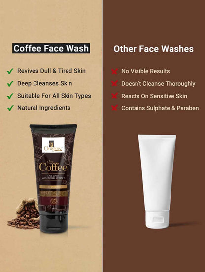 Oroglow Coffee Deep Cleanses | Reduces Puffiness Face Wash (100 ml)