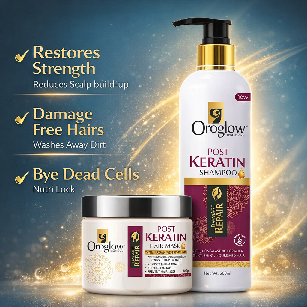 Oroglow Post Keratin Treatment Shampoo & Mask | Restores Keratin | - Oroglow professional