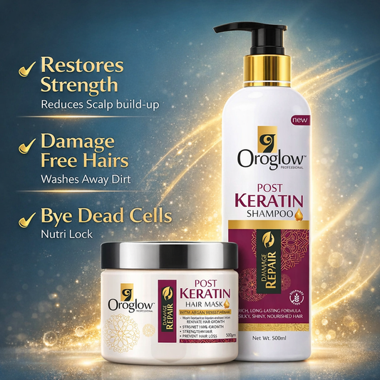 Oroglow Post Keratin Treatment Shampoo & Mask | Restores Keratin | - Oroglow professional